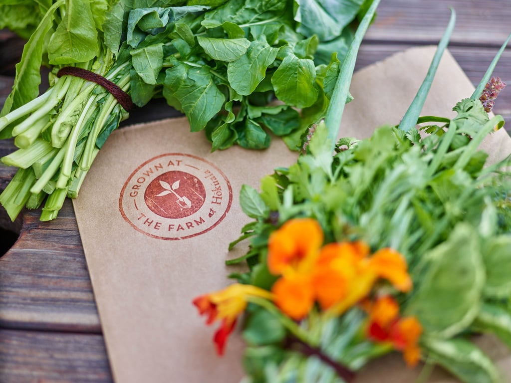 Fresh produce picked from The Farm at Hokuala and packaged into baskets for owners and guests at Timbers Kauai resort