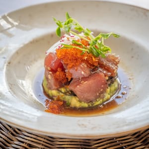 Pupu plate featuring ahi tuna poke