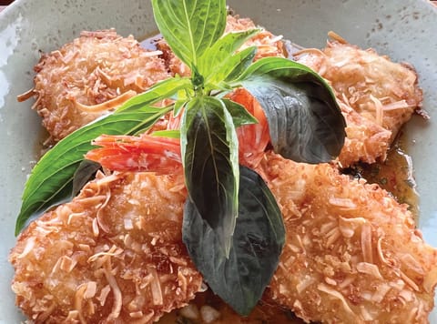 Coconut shrimp recipe from Hualani's restaurant at Timbers Kauai