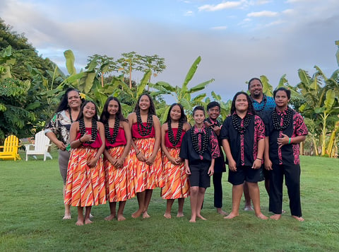 Members of Timbers Kaua'i team in traditional garb