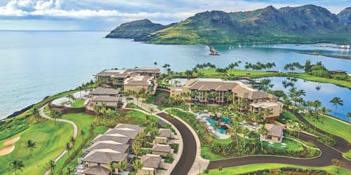 Aerial view of the Timbers at Kaua'i property.